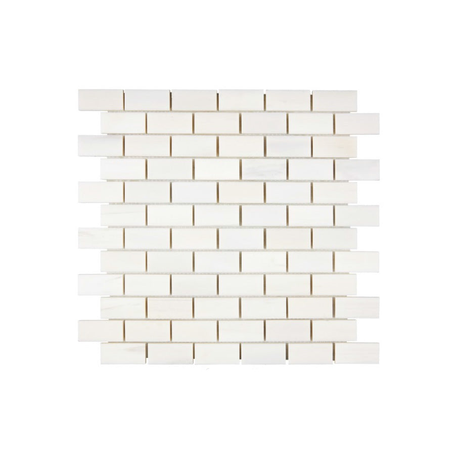 Bianco Dolomiti Marble 1 x 2 Brick Mosaic Tile