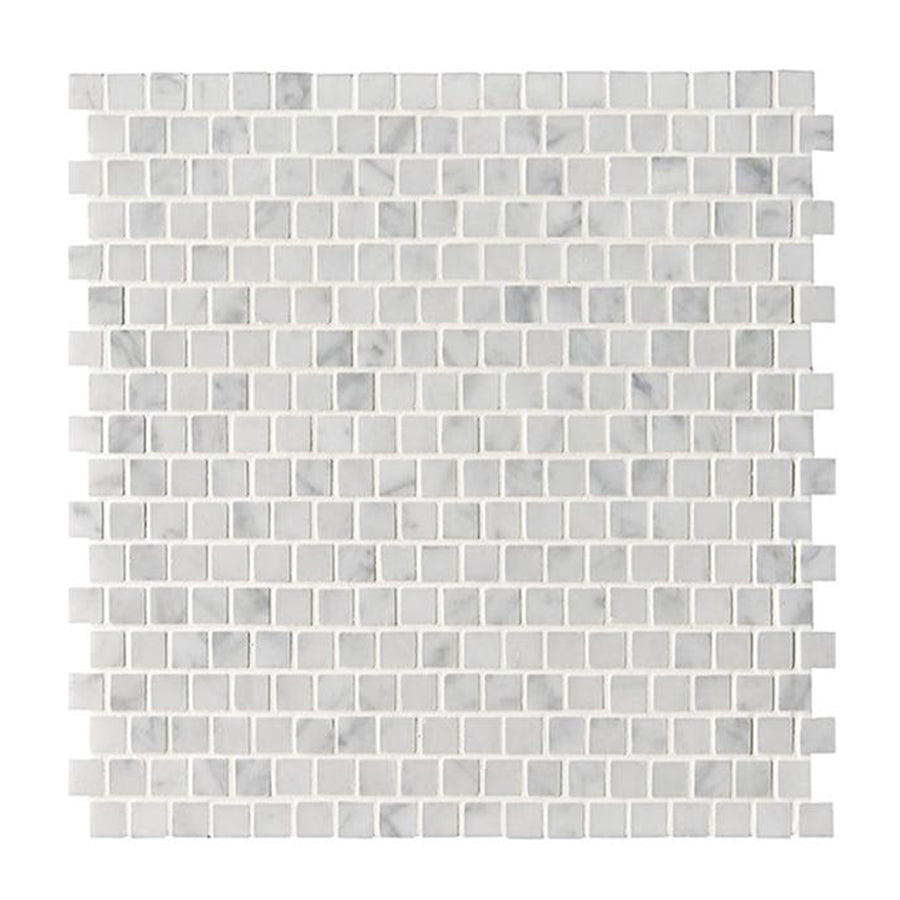 Bianco Carrara Marble 5/8 x 5/8 Staggered Mosaic Tile