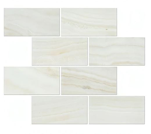 Bianco Calacatta Onyx Vein Cut 3 x 6 Tile