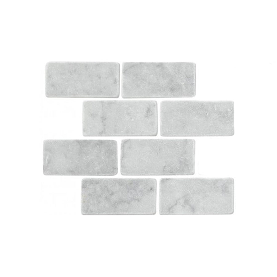 Bianco Carrara Tumbled Marble 3 x 6 Tile