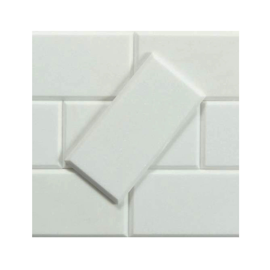 Thassos Marble 3 x 6 Tile  Deep Beveled