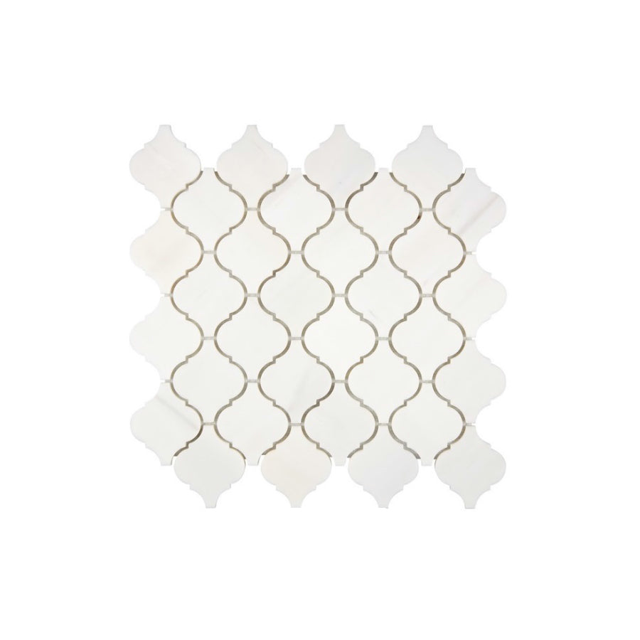 Bianco Dolomiti Marble Lantern / Arabesque Mosaic Tile