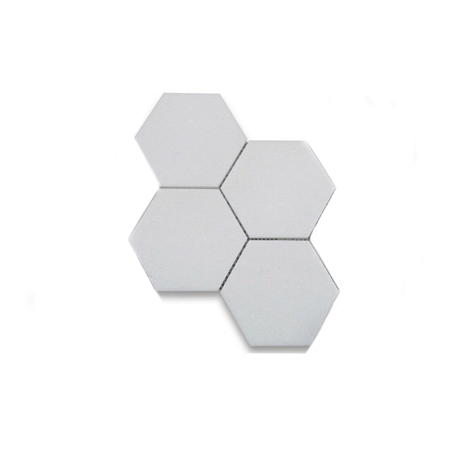 Thassos Marble 6" Hexagon Mosaic Tile