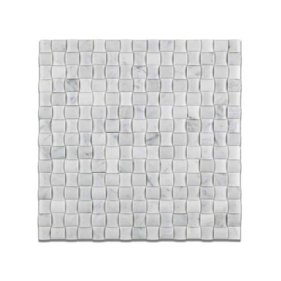 Bianco Carrara 3D Plaid Mosaic Tile