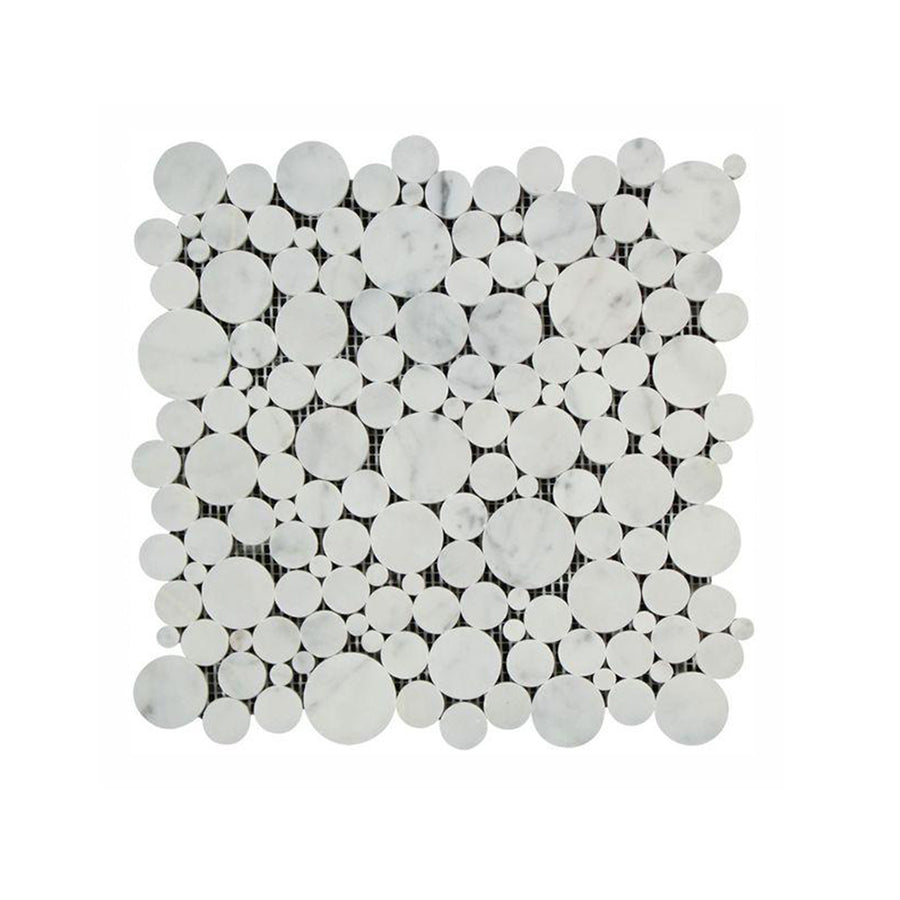 Bianco Carrara Bubble Round Mosaic Tile