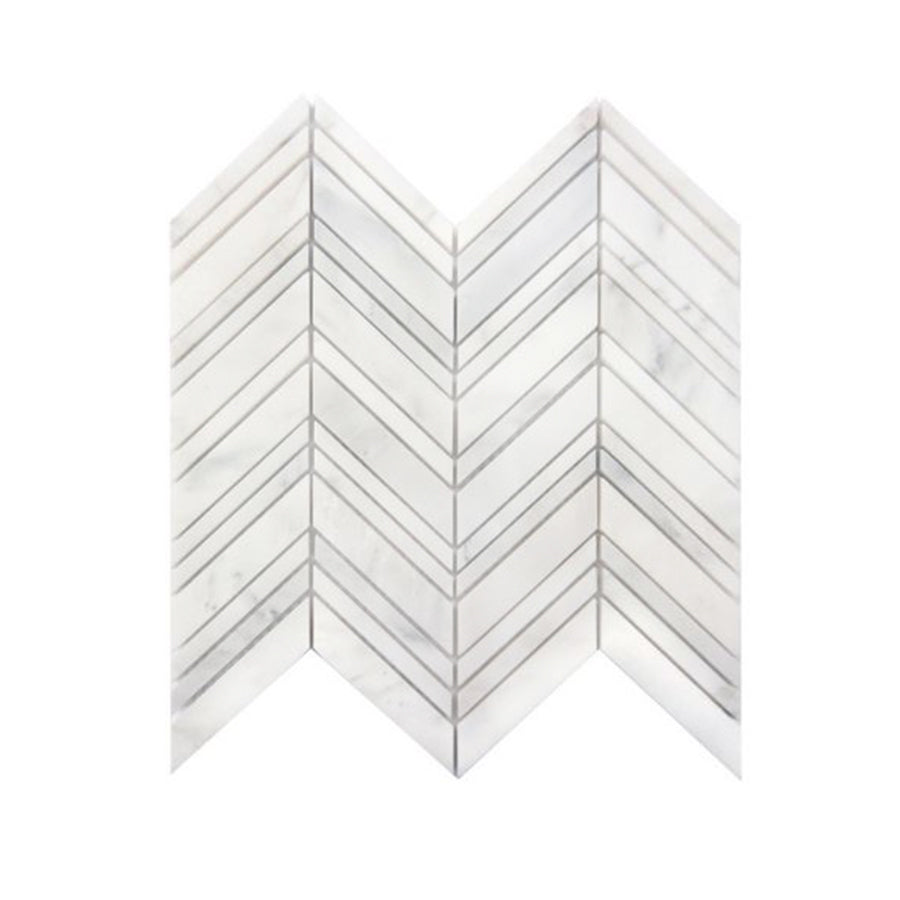 Bianco Carrara Marble Chevron Mosaic Tile