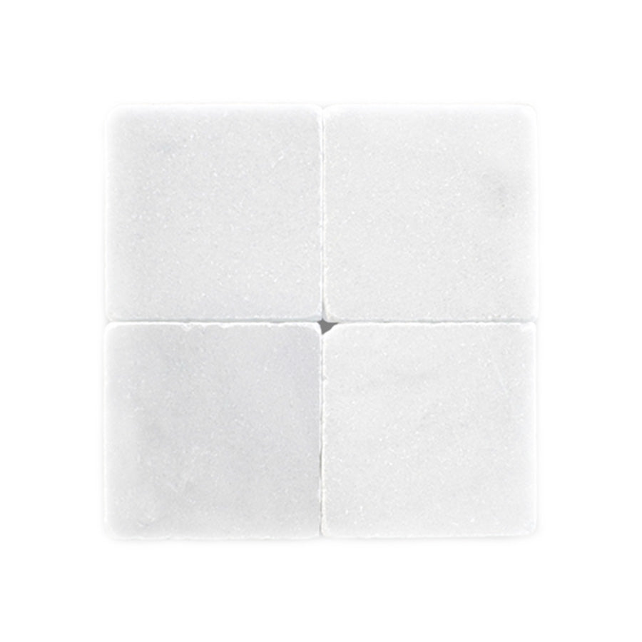 Bianco Carrara Tumbled Marble 6 x 6 Tile