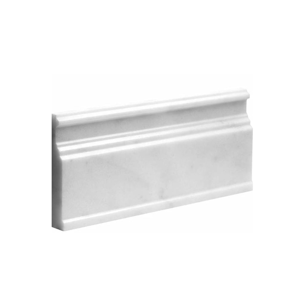 Calacatta Cristallo Marble 5 x 12 Baseboard Molding