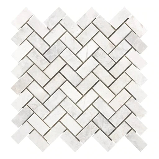 Dolomiti Congelados  Marble 1 x 2 Herringbone Mosaic Tile