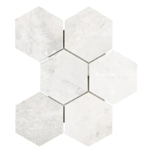 Dolomiti Congelados Marble 4" Hexagon Mosaic Tile