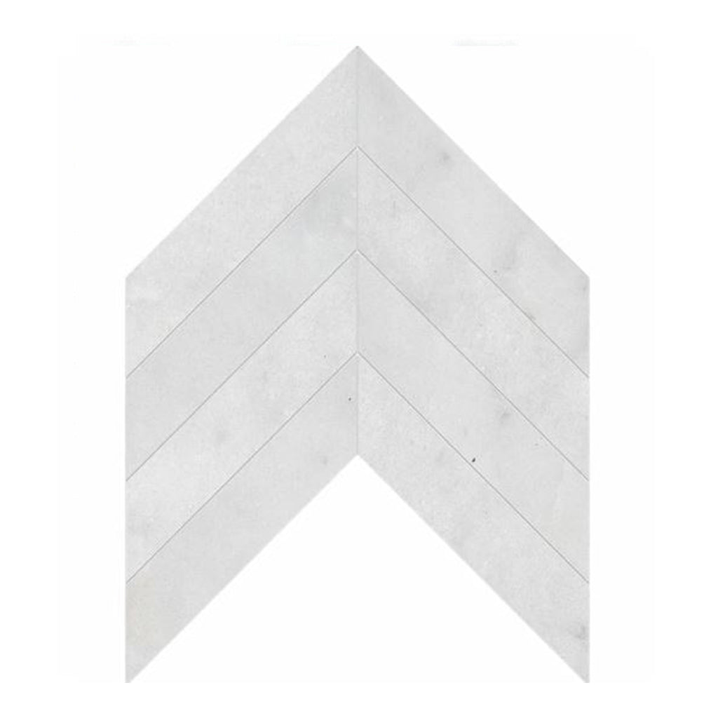 Calacatta Cristallo Marble Chevron Mosaic Tile