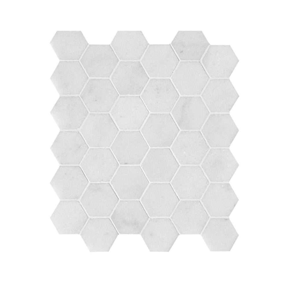 Calacatta Cristallo Marble 2" Hexagon Mosaic Tile