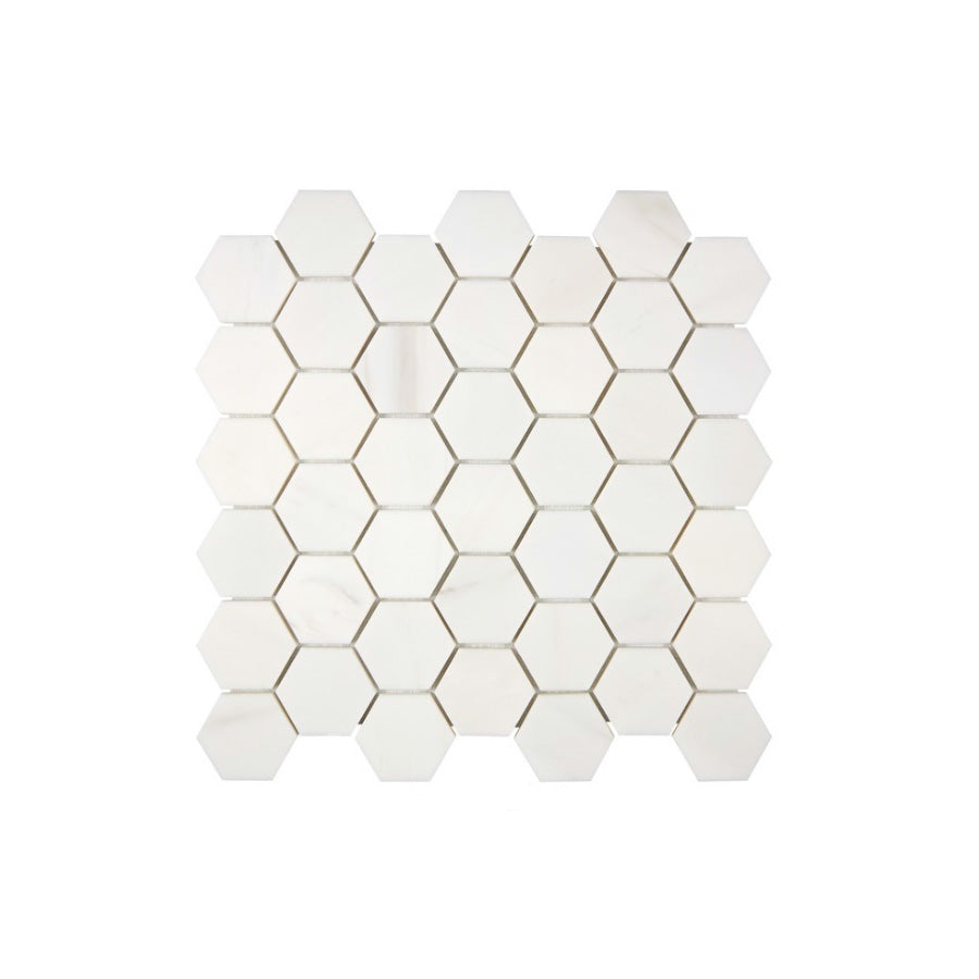 Bianco Dolomiti Marble 2" Hexagon Mosaic Tile