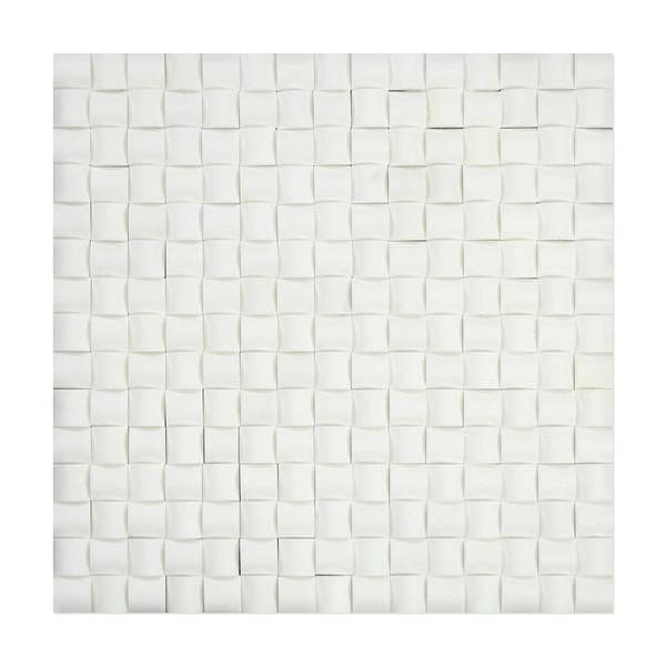 Thassos 3D Plaid Mosaic Tile