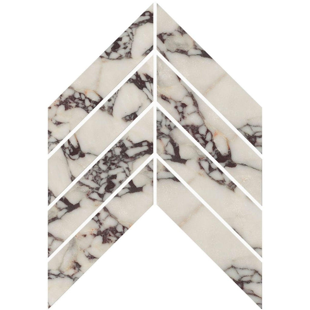 Calacatta Viola Marble Chevron Mosaic Tile