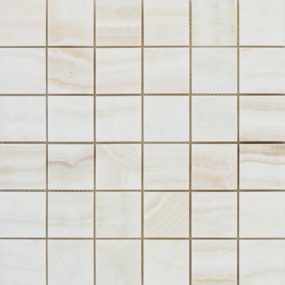 Bianco Calacatta Onyx Vein Cut  2 x 2 Mosaic Tile